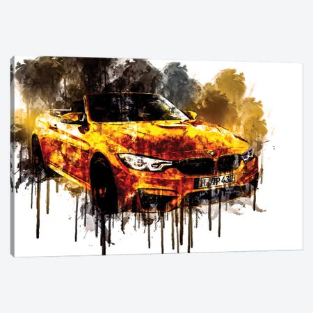 2018 BMW M4 Convertible 30 Jahre Special Vehicle CDXI Canvas Print #SSY909} by Sissy Angelastro Canvas Wall Art