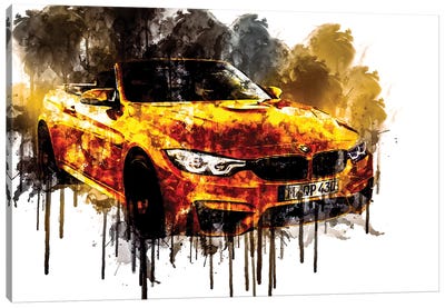 2018 BMW M4 Convertible 30 Jahre Special Vehicle CDXI Canvas Art Print - Sissy Angelastro
