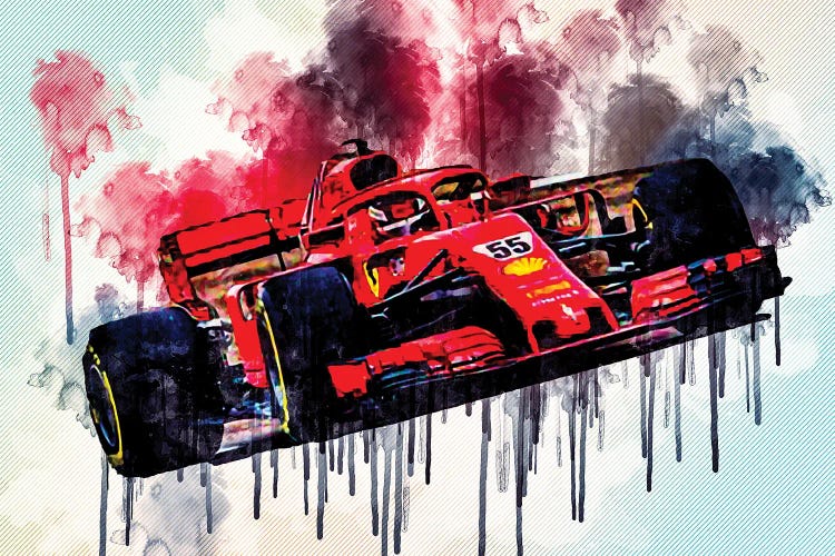 Ferrari Sf21 Carlos Sainz 2021 F1 Cars - Art Print | Sissy Angelastro