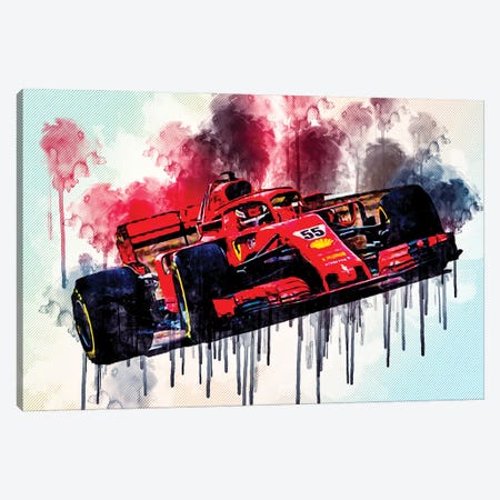 Ferrari Sf21 Carlos Sainz 2021 F1 Cars Formula 1 Ferrari Canvas Print #SSY90} by Sissy Angelastro Canvas Artwork