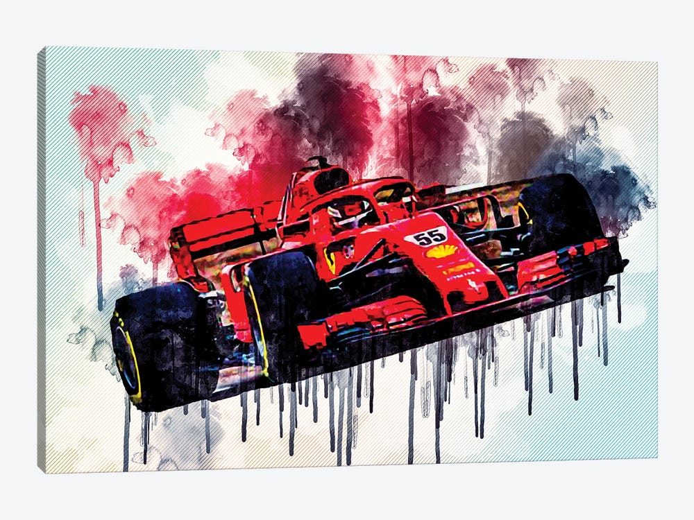 Ferrari Sf21 Carlos Sainz 2021 F1 Cars Formula 1 Ferrari by Sissy Angelastro 1-piece Canvas Art