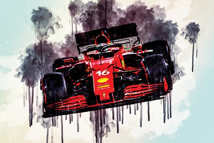 Charles Leclerc 2019 Ferrari F1 Team Framed Canvas Print Signed "Gift" 