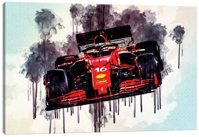 Ferrari Sf21 Charles Leclerc 2021 F1 Cars Formula 1 Ferrari Canvas Art Print - Ferrari