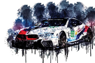 2018 BMW M8 GTE Vehicle CDXXVIII by Sissy Angelastro framed wall art