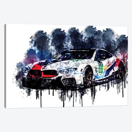 2018 BMW M8 GTE Vehicle CDXXVIII Canvas Print #SSY926} by Sissy Angelastro Canvas Art Print