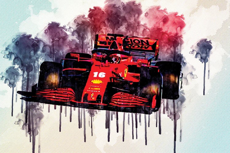 Ferrari Sf1000 Raceway Charles Leclerc 2020 F1 Cars Formula 1 by Sissy Angelastro wall art