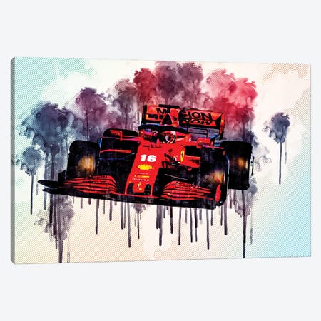 Ferrari Sf1000 Raceway Charles Leclerc 2020 F1 Cars Formula 1 Canvas Print #SSY92} by Sissy Angelastro Canvas Wall Art