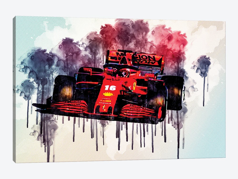 Ferrari Sf1000 Raceway Charles Leclerc 2020 F1 Cars Formula 1 by Sissy Angelastro 1-piece Canvas Artwork