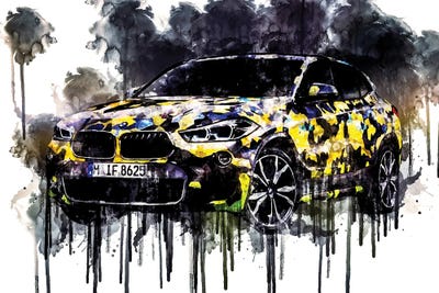 2018 BMW X2 Digital Camo Concept Vehicle CDXXXV by Sissy Angelastro framed wall art