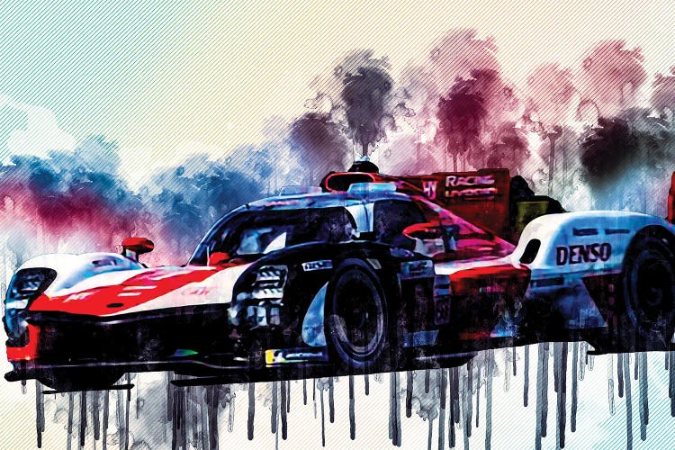 Fia Wec 2021 Toyota Gr010 Hybrid Le Mans Hypercar Racing Car by Sissy Angelastro wall art