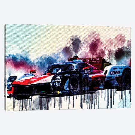Fia Wec 2021 Toyota Gr010 Hybrid Le Mans Hypercar Racing Car Canvas Print #SSY93} by Sissy Angelastro Canvas Wall Art