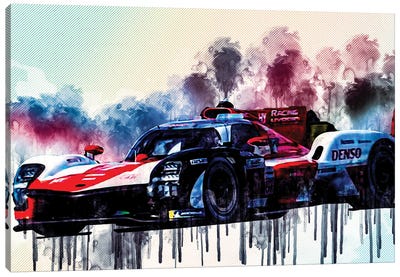 Fia Wec 2021 Toyota Gr010 Hybrid Le Mans Hypercar Racing Car Canvas Art Print