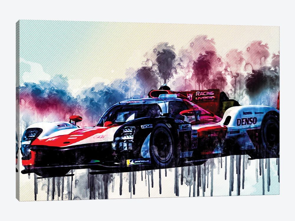 Fia Wec 2021 Toyota Gr010 Hybrid Le Mans Hypercar Racing Car by Sissy Angelastro 1-piece Canvas Art Print