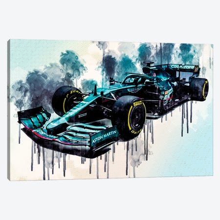 Formula 1 2021 Aston Martin Amr21 Front View Exterior F1 2021 Race Cars Canvas Print #SSY94} by Sissy Angelastro Art Print
