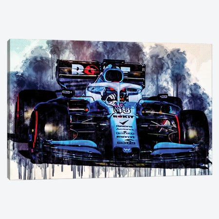 George Russell Close-Up Williams Fw42 Raceway 2019 F1 Cars Formula 1 Canvas Print #SSY95} by Sissy Angelastro Canvas Art Print