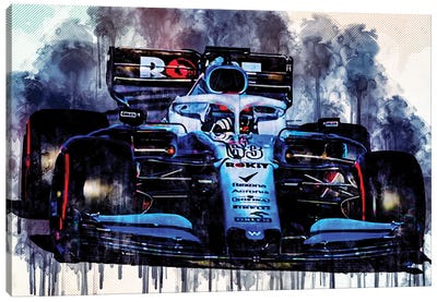 George Russell Close-Up Williams Fw42 Raceway 2019 F1 Cars Formula 1 Canvas Art Print - Sissy Angelastro