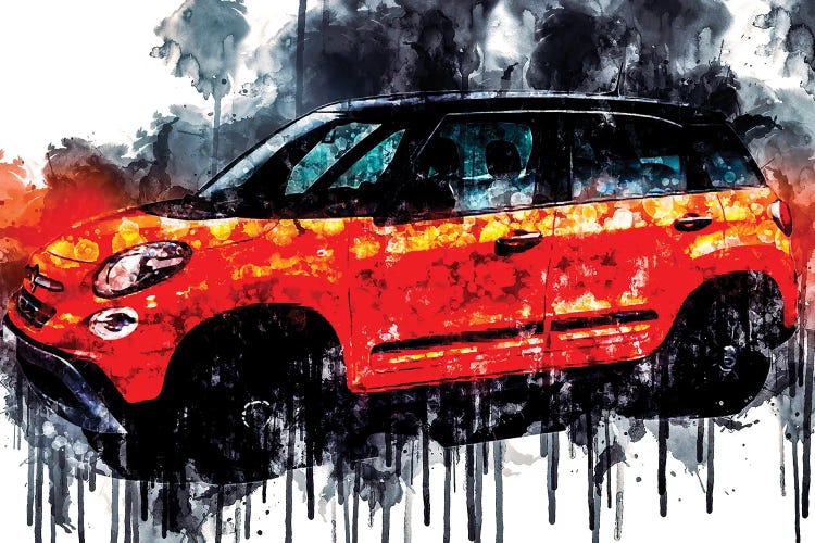 2018 Fiat 500L City Cross Vehicle CDXCV by Sissy Angelastro wall art