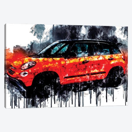 2018 Fiat 500L City Cross Vehicle CDXCV Canvas Print #SSY993} by Sissy Angelastro Art Print