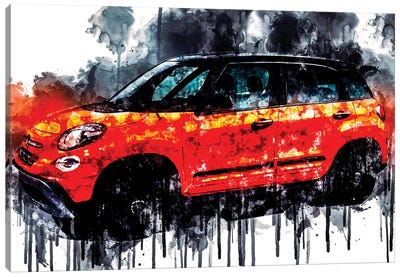 2018 Fiat 500L City Cross Vehicle CDXCV Canvas Art Print