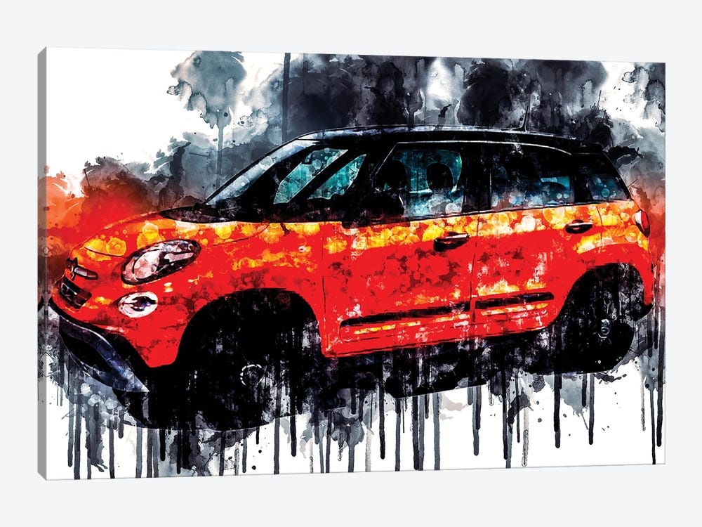 2018 Fiat 500L City Cross Vehicle CDXCV by Sissy Angelastro 1-piece Canvas Artwork