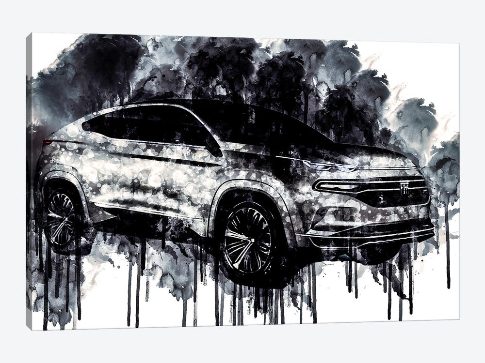 2018 Fiat Fastback SUV Vehicle CDXCVII by Sissy Angelastro 1-piece Canvas Wall Art