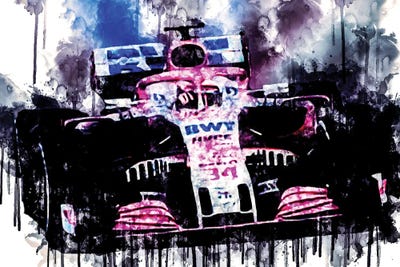 2018 Force India VJM11 F1 Formula Car Vehicle CDXCIX by Sissy Angelastro canvas print