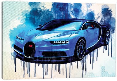 Hypercar 2017 Bugatti Bugatti Chiron Blue Bugatti Canvas Art Print - Sissy Angelastro