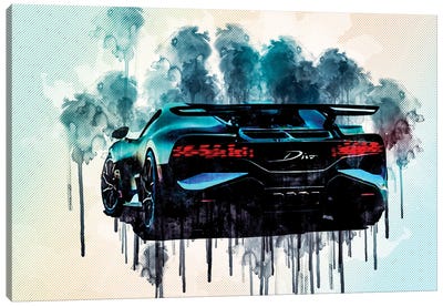 2019 Bugatti Divo Rear View New Hypercar Canvas Art Print