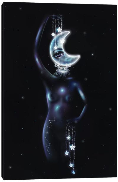 Moonlight Canvas Art Print - Crescent Moon Art