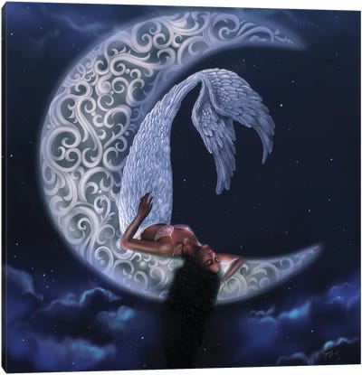 Serenity Canvas Art Print - Crescent Moon Art