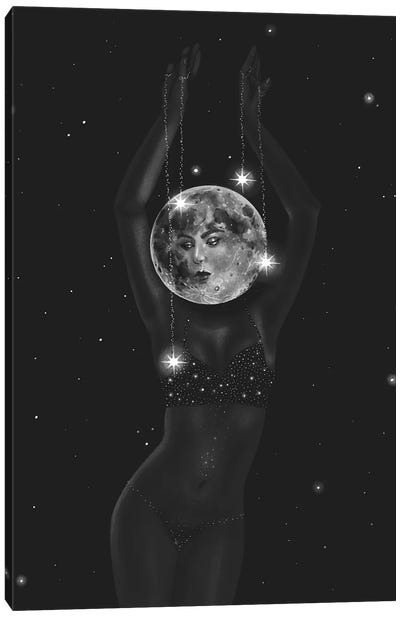 The Dancing Moon Canvas Art Print - Moon Art