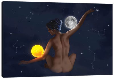 Balance Canvas Art Print - Sun and Moon Art Collection | Sun Moon Paintings & Wall Decor