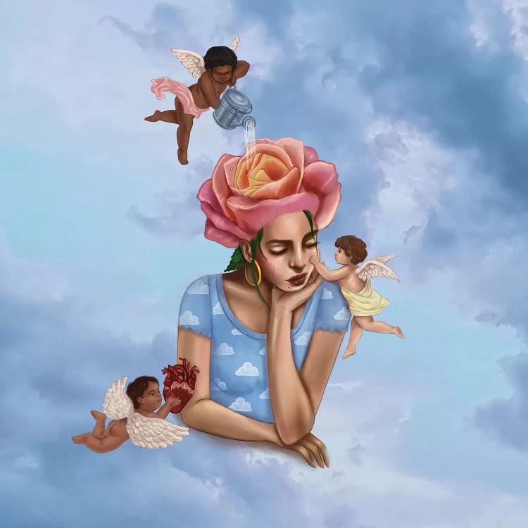 Self-Care Cherubs by Stephanie Sanchez wall art