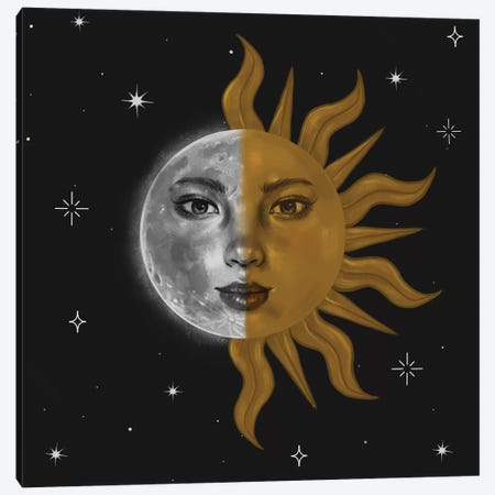 Part Sun And Moon Canvas Print #SSZ42} by Stephanie Sanchez Canvas Art