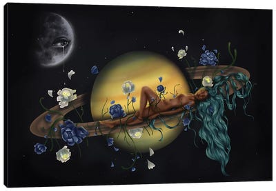 La Luna Sabes Todo Mi Secretos Canvas Art Print - Saturn Art