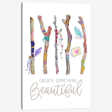 Create Something Beautiful: Boho Twigs Canvas Print #STC100} by Stephanie Corfee Art Print