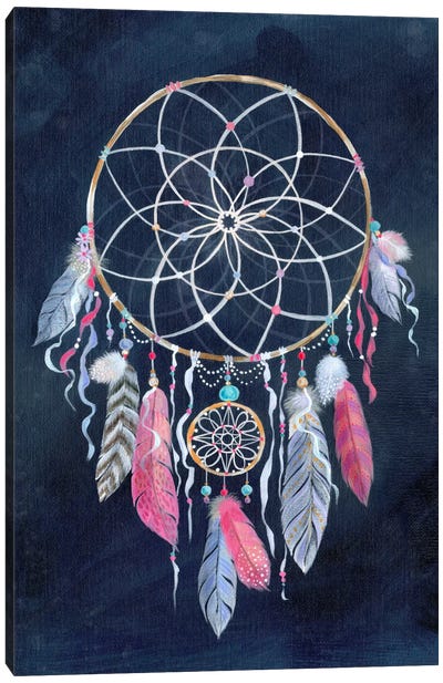 Dreamcatcher, Dark Canvas Art Print - Native American Décor