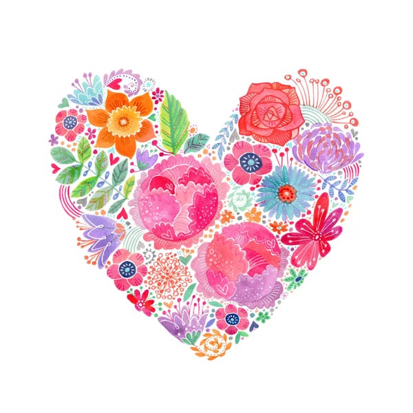 Hearts: Floral Heart by Stephanie Corfee