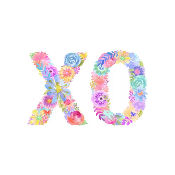 Alphabet: Floral XO by Stephanie Corfee