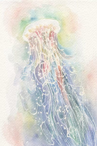 Jellyfish Watercolor by Stephanie Corfee framed canvas print