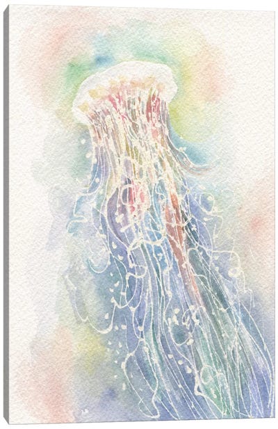 Jellyfish Watercolor Canvas Art Print - Jellyfish Art