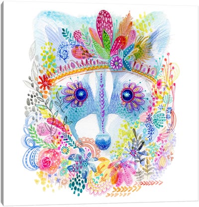 Pixie Raccoon Canvas Art Print - Raccoon Art