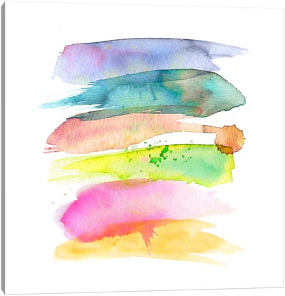 Stacked Watercolor Swooshes Canvas Art Print - Stephanie Corfee