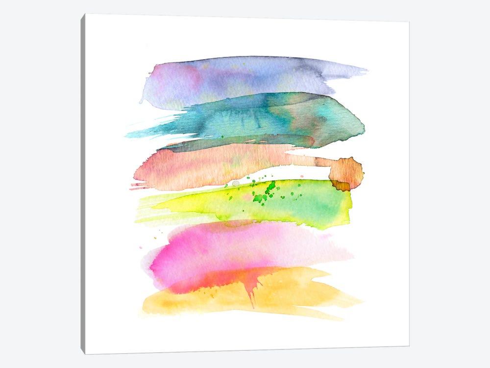 Stacked Watercolor Swooshes by Stephanie Corfee 1-piece Canvas Wall Art