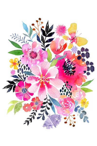 Watercolor Floral Burst