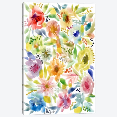 Watery Flowers Canvas Print #STC158} by Stephanie Corfee Canvas Wall Art