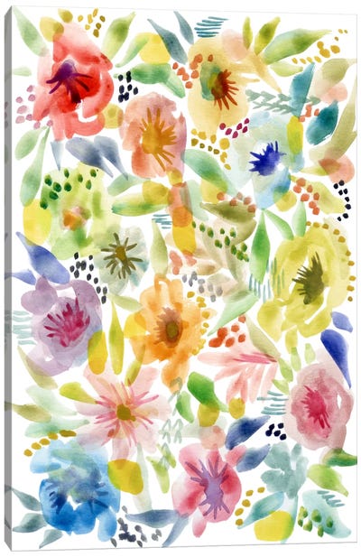 Watery Flowers Canvas Art Print - Stephanie Corfee