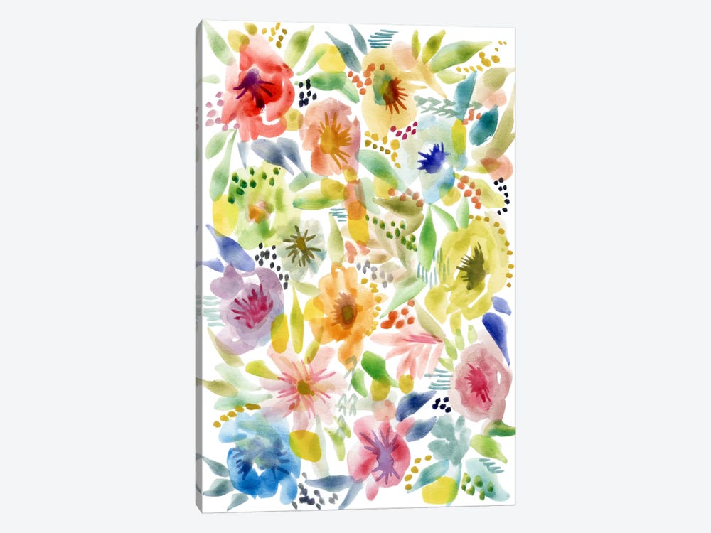 Watery Flowers by Stephanie Corfee 1-piece Canvas Art Print