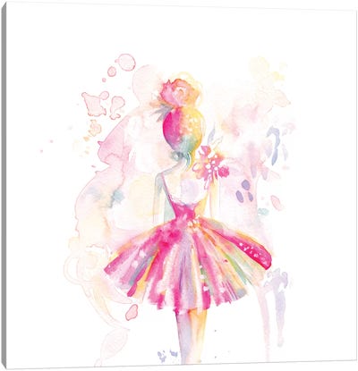 Ballerina Back Canvas Art Print - Dancer Art