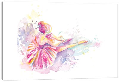 Ballerina Pointe Shoe Tie Canvas Art Print - Dancer Art